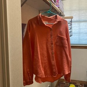 Women coral long sleeve
